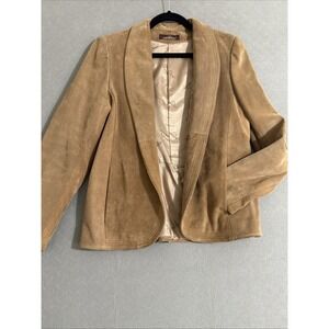 Vtg Brown Suede Jacket Mock Neck Women's Sz M Boho Western Jordache WORN‎ Flaws